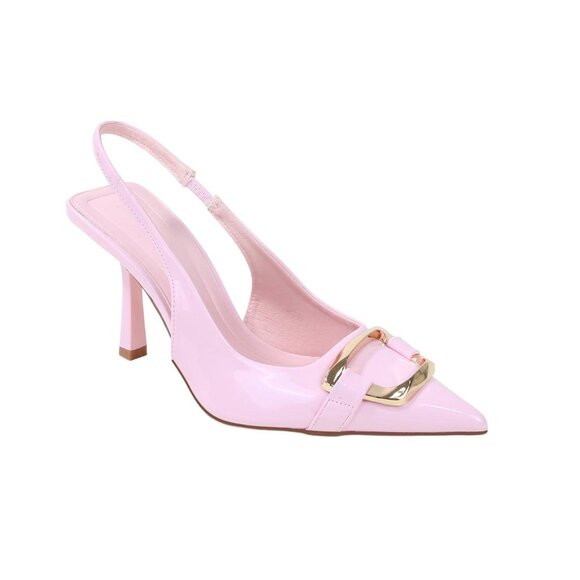 NEW Berness Womens Cindy Buckle Accent Slingback Stiletto Heels Pink 9M - Picture 1 of 8